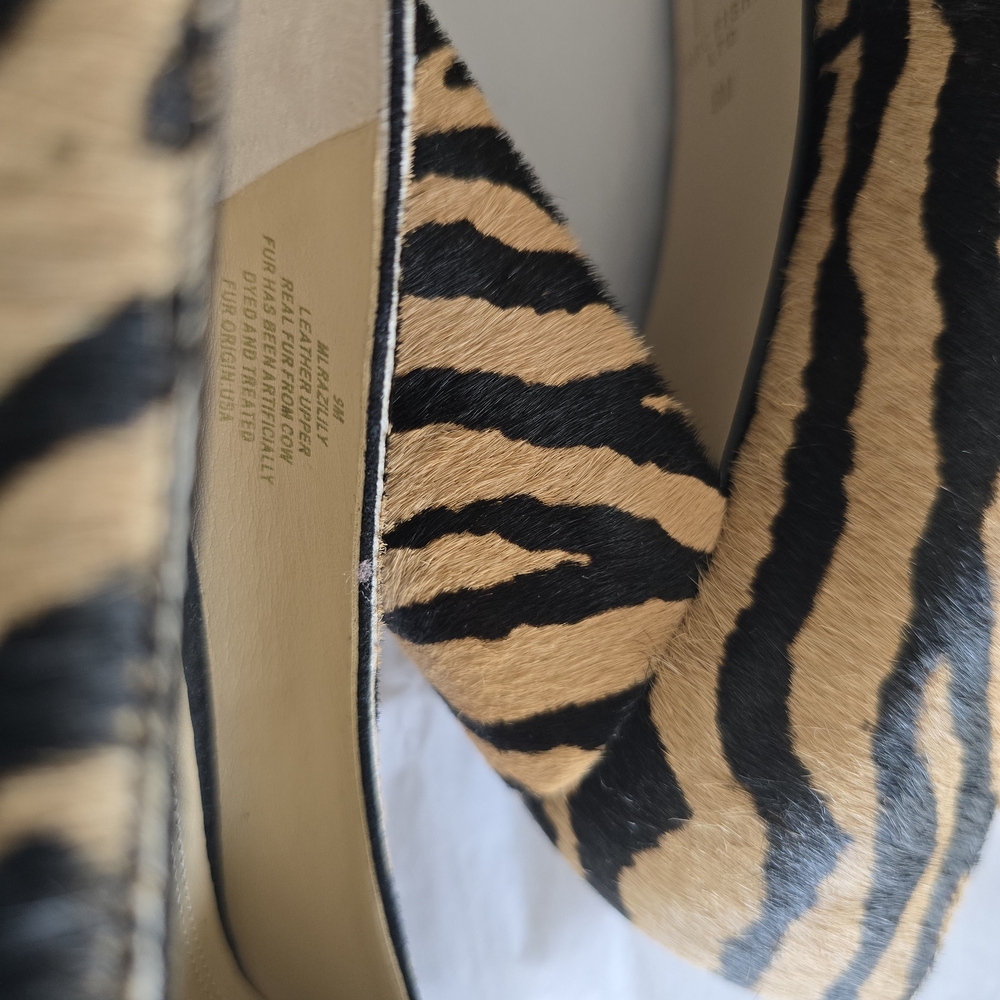 Marc Fisher Black and Tan Animal Print Heels - Picture 5 of 7